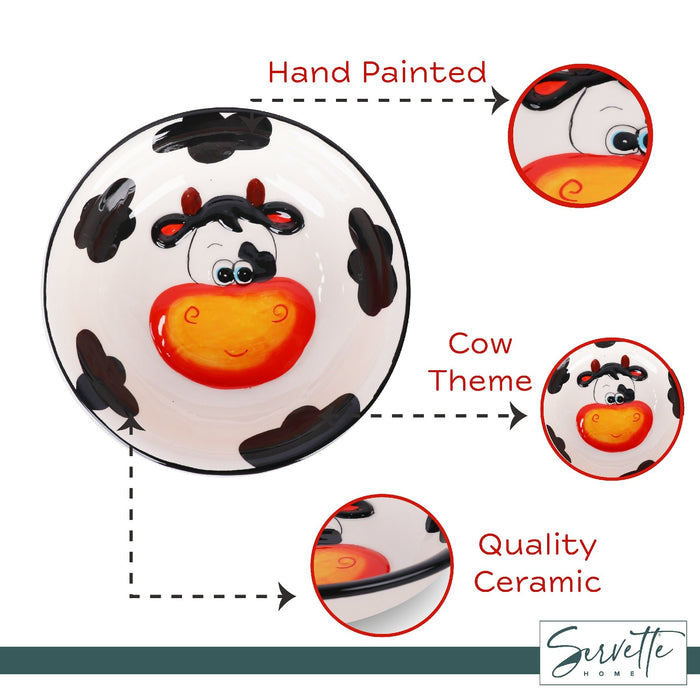 Ceramic Salad Bowl Cow