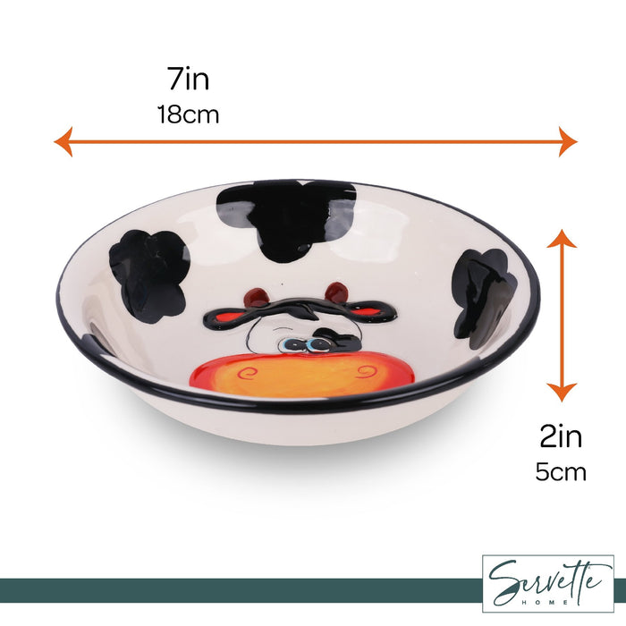 Ceramic Salad Bowl Cow
