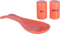 Ceramic Spoon Rest & Salt and Pepper Shakers Set - Orange