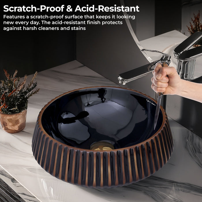 Ceramic Table Top Designer Basin - Life Time Coating Warranty - GLOBE 109