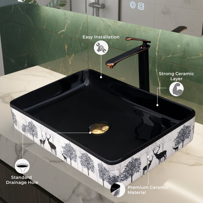 Ceramic Table Top Designer Basin - Life Time Coating Warranty - MOSCON 128