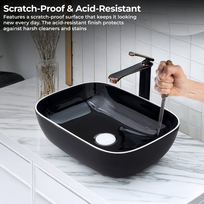 Ceramic Table Top Designer Basin - Life Time Coating Warranty - STELLAR 153