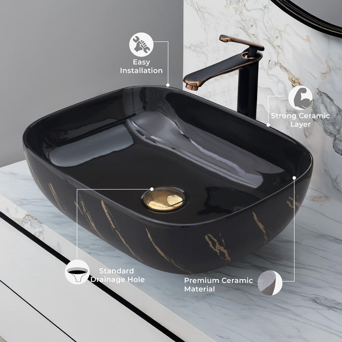 Ceramic Table Top Designer Basin - Life Time Coating Warranty - STELLAR 401