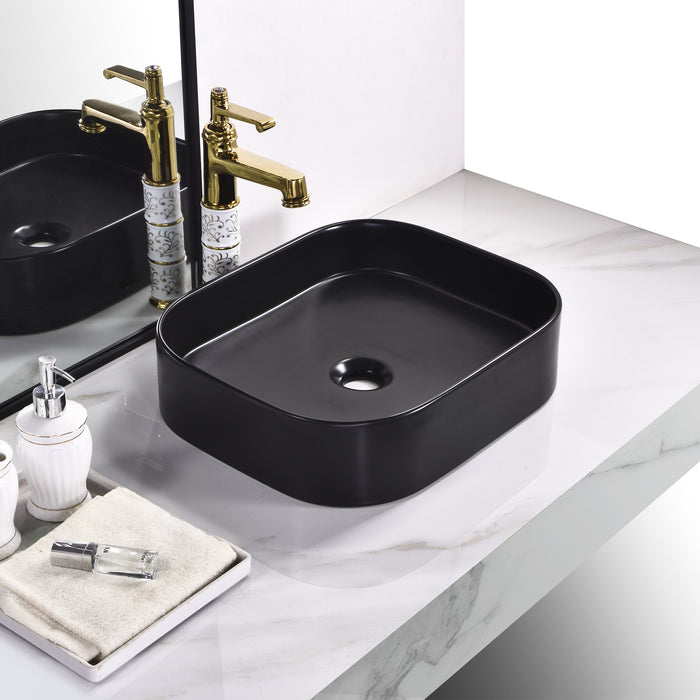 Ceramic Table Top Designer Basin - TR 20052-B-MT JUDIO BLACK-MATT