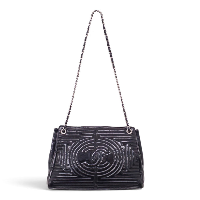CHANEL BLACK PATENT PARIS-SHANGHAI COCO MING TOTE