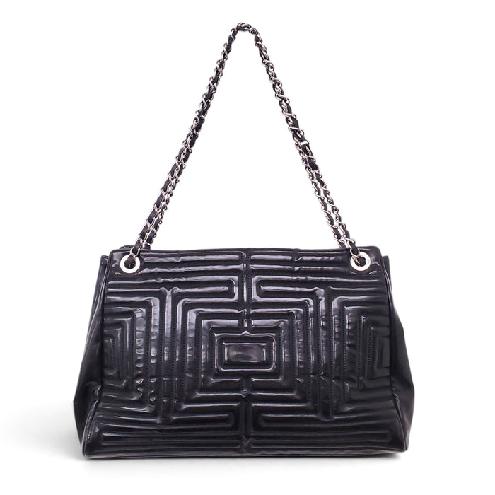 CHANEL BLACK PATENT PARIS-SHANGHAI COCO MING TOTE