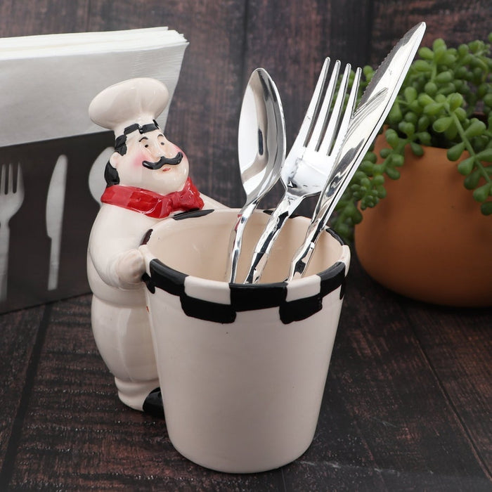 Chef Utensil Holder & Chef Salt and Pepper Shaker & Chef Condiment Holder & Chef Spoon Rest