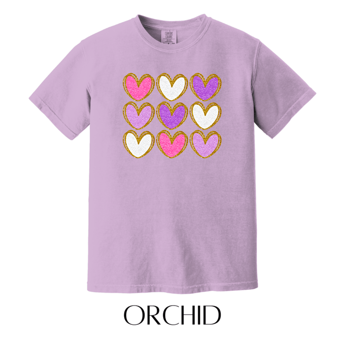 Chenille Hearts Graphic Tee - FINAL SALE - Macoma Boutique555 Presales