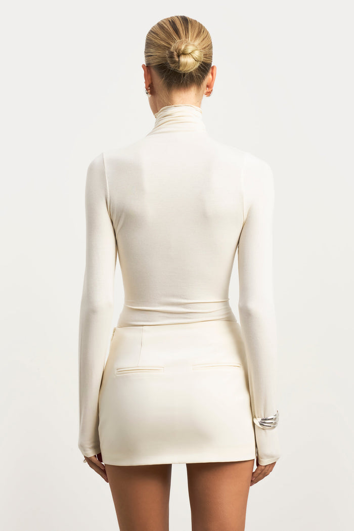 Clean Cut Micro Skirt - Cream