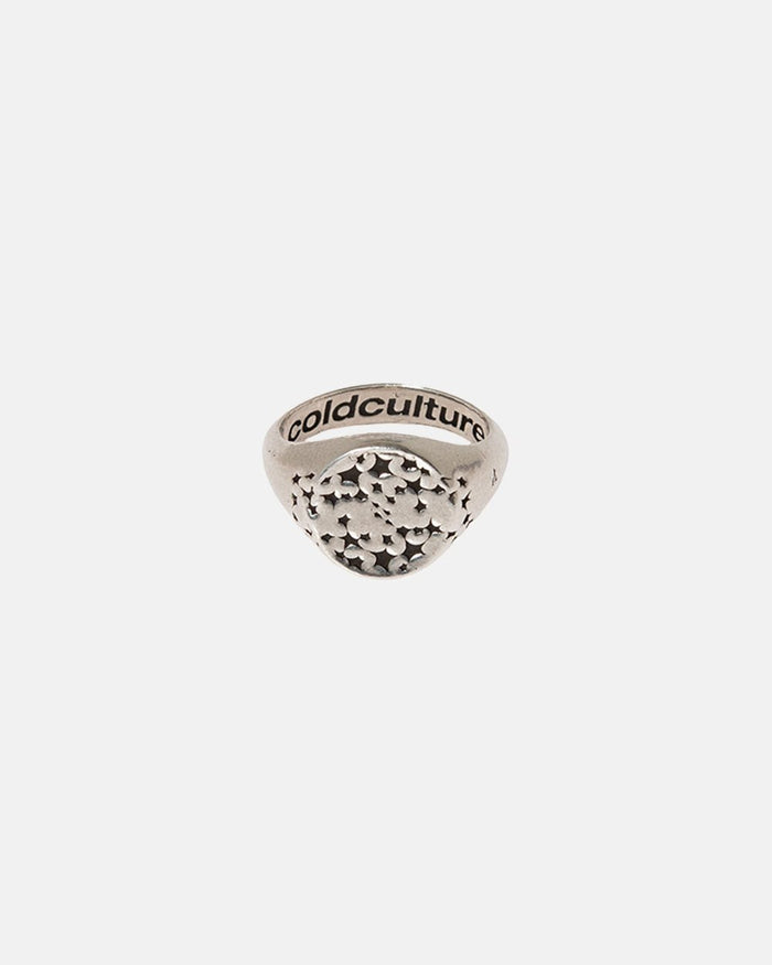 CONSTELLATION SIGNET RING - silver star signet ring, detail close-up - Cold Culture