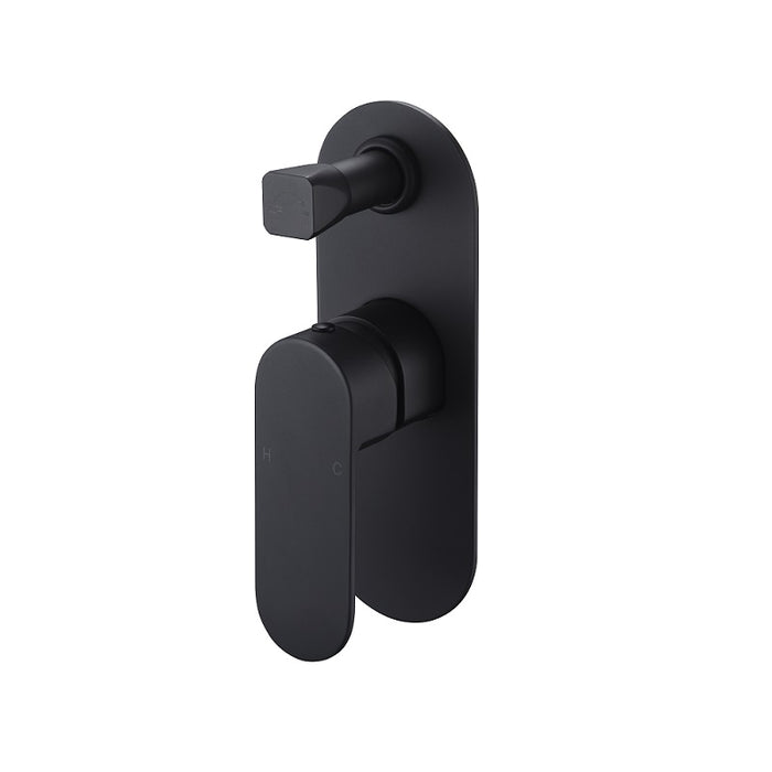Cora Matte Black Wall Diverter - Acqua Bathrooms