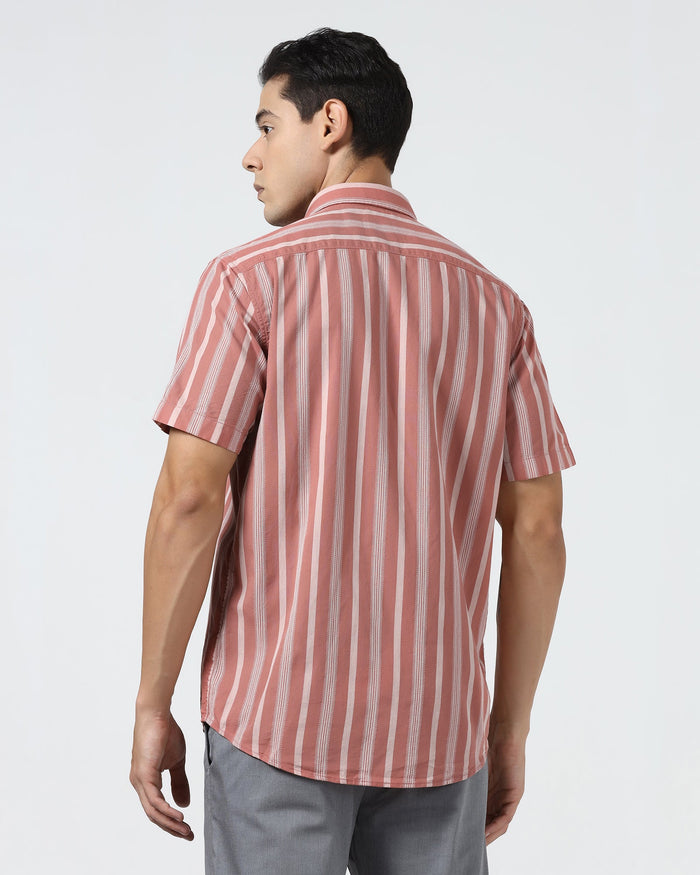 Coral Half Sleeve Stripe Shirt - Mantus
