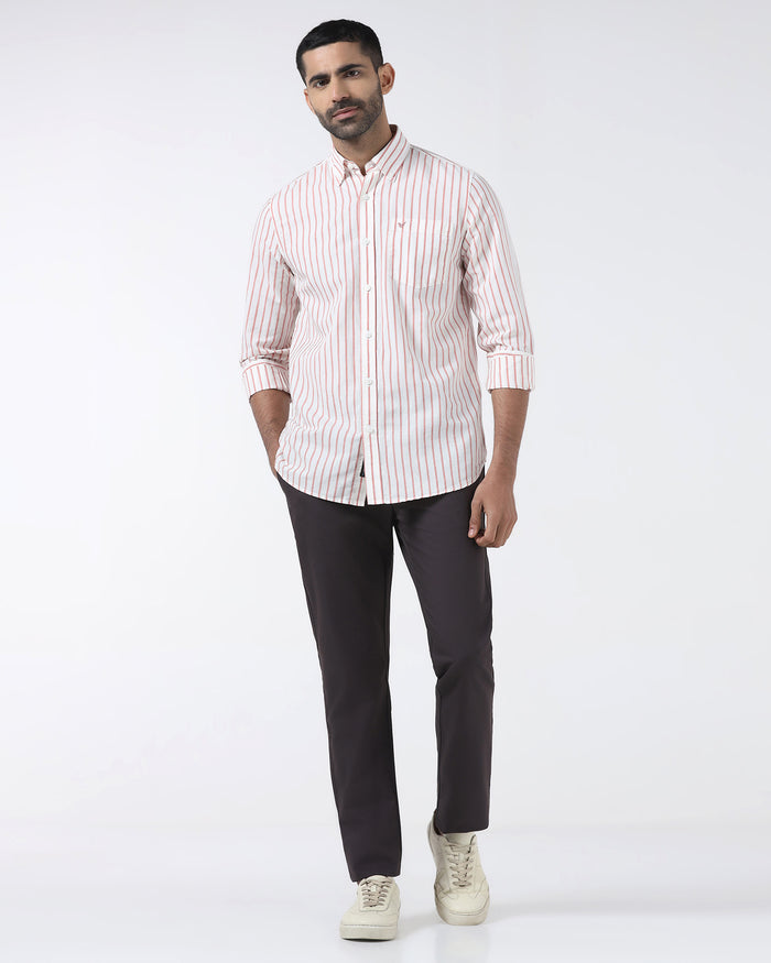 Coral Linen Stripe Shirt - Marzel