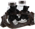 Country Style Rustic Twin Bear Salt & Pepper Holder