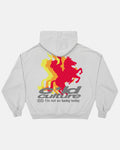 COWBOY HOODIE COOL GREY - grey graphic print hoodie, back view - Cold Culture