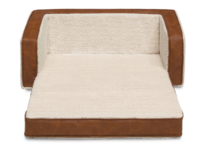 Cream Sherpa with Brown Leather (5047)