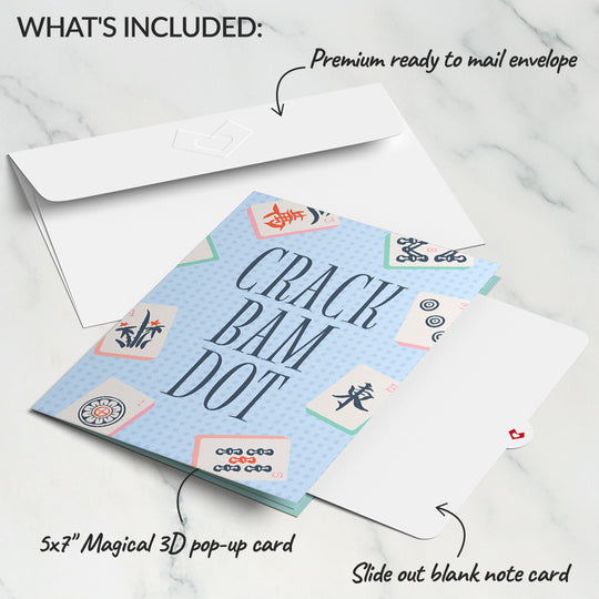 Crack Bam Dot Mahjong Lovepop Card