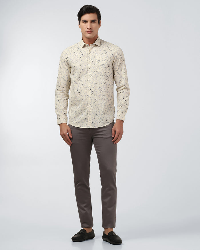 Cream Printed Shirt - Kiva