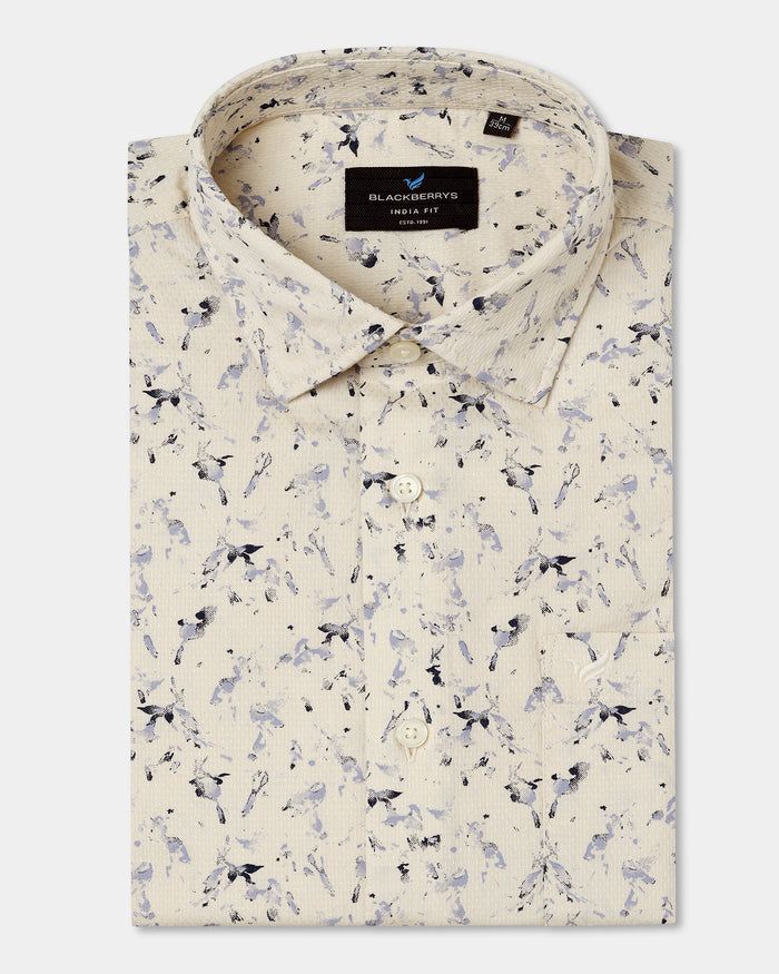 Cream Printed Shirt - Kiva