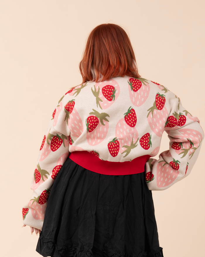 Cropped Strawberry Cardigan