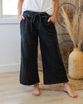Cropped Wide Leg Comfy Pants - Color Options Available! Zenana Ash Black