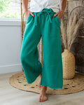 Cropped Wide Leg Comfy Pants - Color Options Available! Zenana Kelly Green