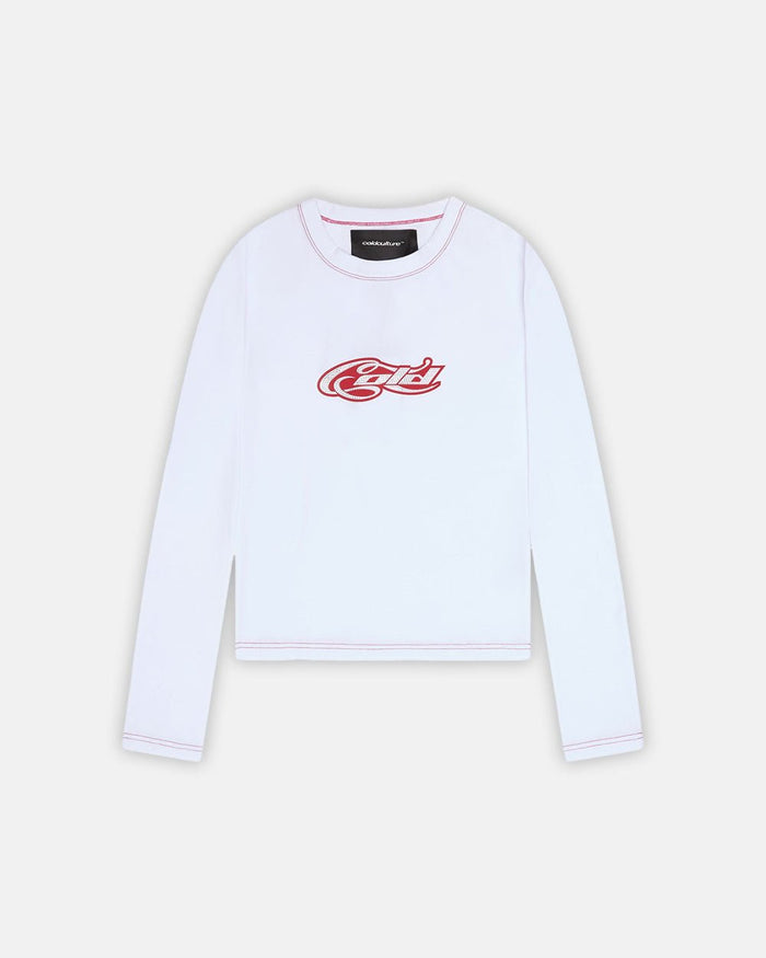 CURLY COLD STRASS LONGSLEEVE TOP WHITE - COLD CULTURE