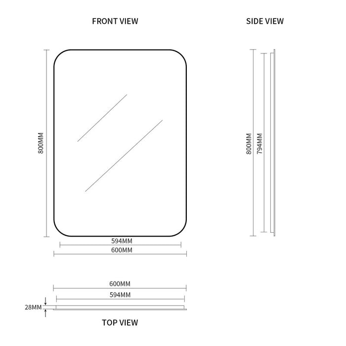 Indulge | Curva Square 600 x 800 Brushed Gold Framed Mirror - Acqua Bathrooms