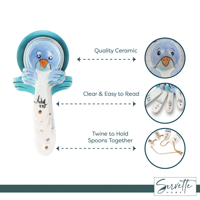 Cute Measuring Spoons - Blue Bird Spoons