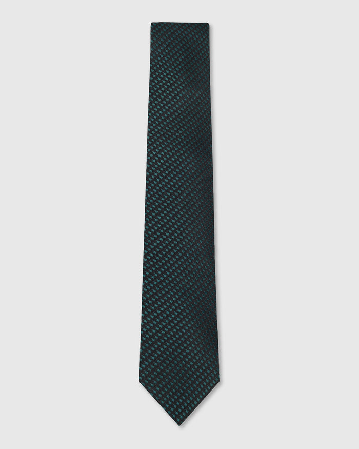 Dark Green Silk Jacquard Tie - Wolverine