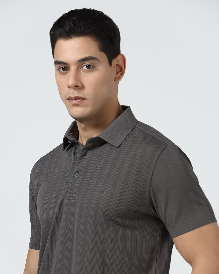 Dark Grey TechPro Textured Polo - Jenny