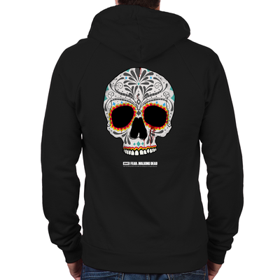 Day of the Dead Skull Zip Hoodie