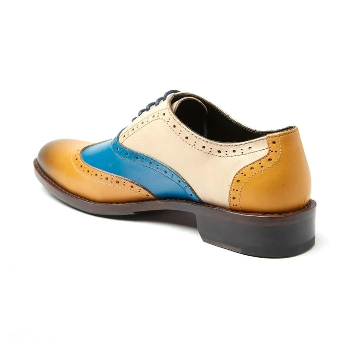 Multi-toned leather Dealer Oxford dress shoe sample