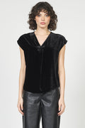 black velvet cap sleeve top