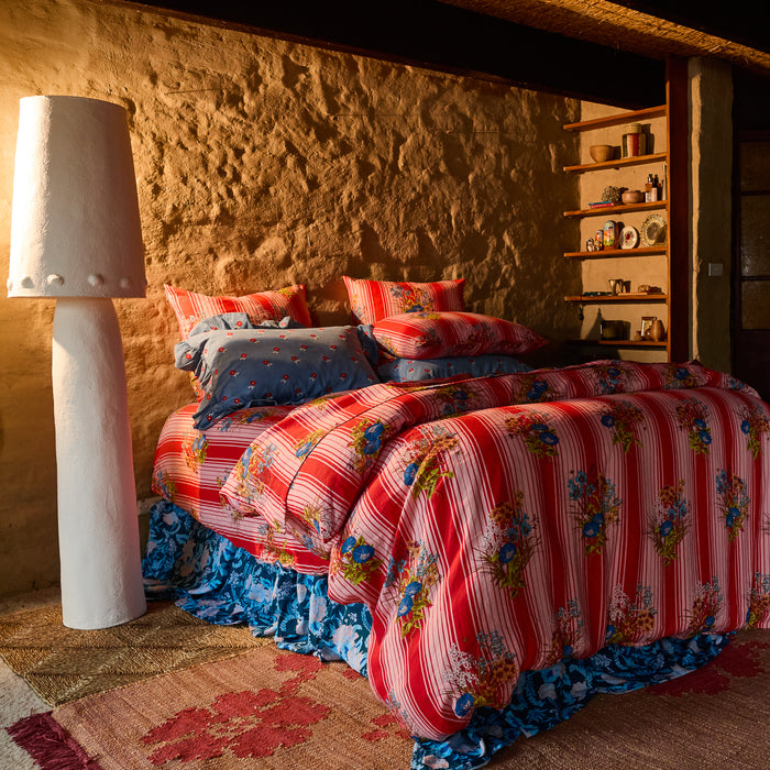 Dempsey Linen Euro Pillowcase Set - Poppy