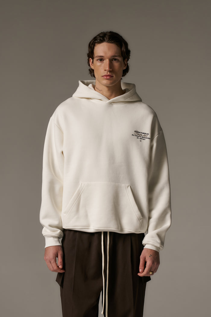 DESIGN DEPARTMENT CHEST PRINT HOODIE - OFF WHITE