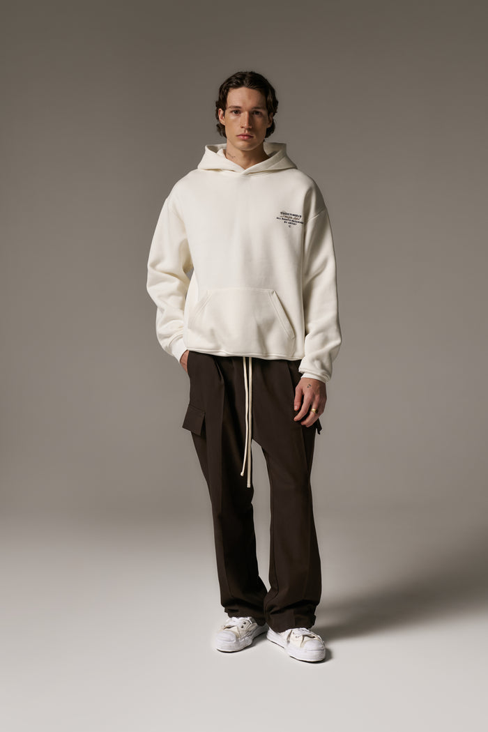 DESIGN DEPARTMENT CHEST PRINT HOODIE - OFF WHITE