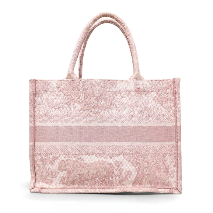 DIOR ECRU AND PINK TOILE DE JOUY BOOK TOTE