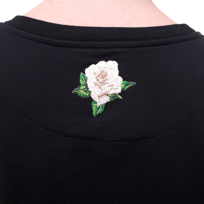 DOLCE & GABBANA BLACK GRAPHIC LOGO T-SHIRT - SIZE 11/12 (WOMENS XXS)