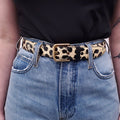 DOLCE & GABBANA LEOPARD PATENT BELT - SIZE 80