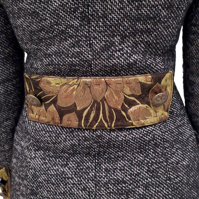 DOLCE & GABBANA TWEED JACQUARD COAT WITH MISMATCHED BUTTONS - SIZE 36