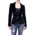 DOLCE & GABBANA VELVET LOGO BLAZER WITH LEOPARD INTERIOR - SIZE 38