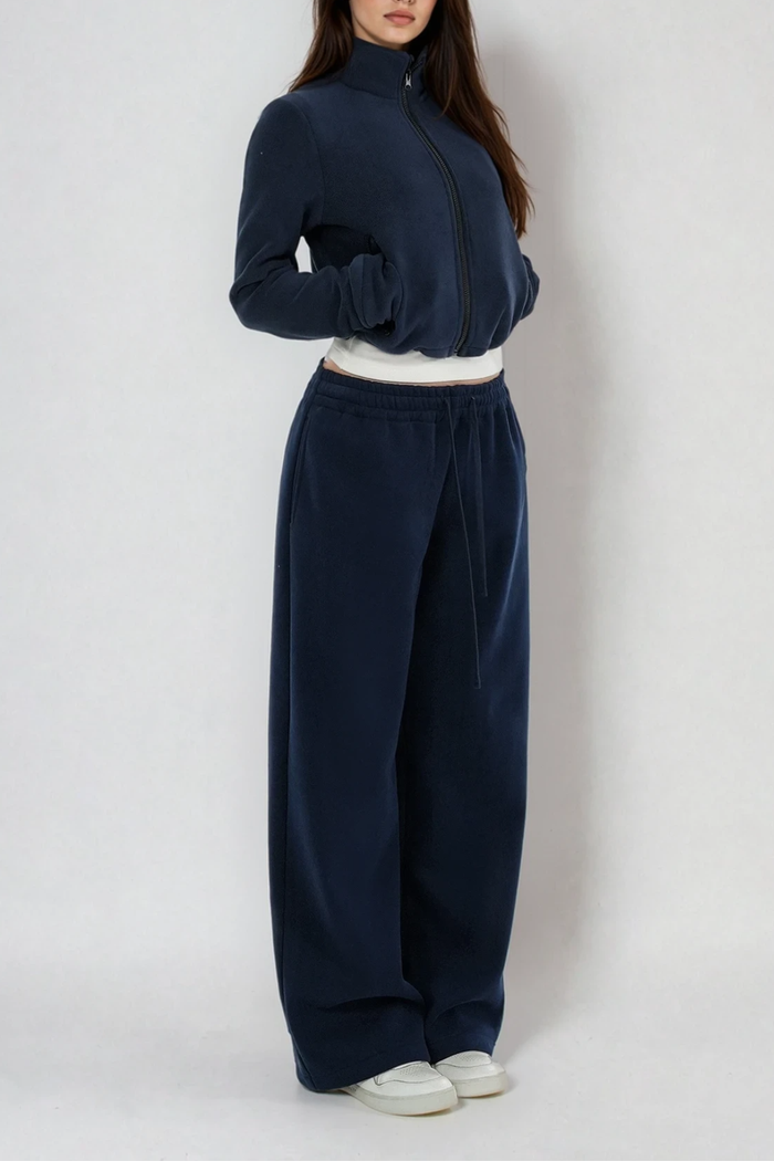 Donatello Drawstring Straight Pants In Navy
