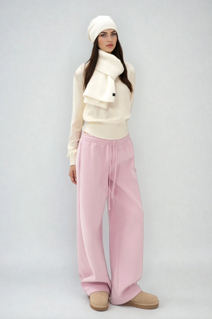 Donatello Drawstring Straight Pants In Pink