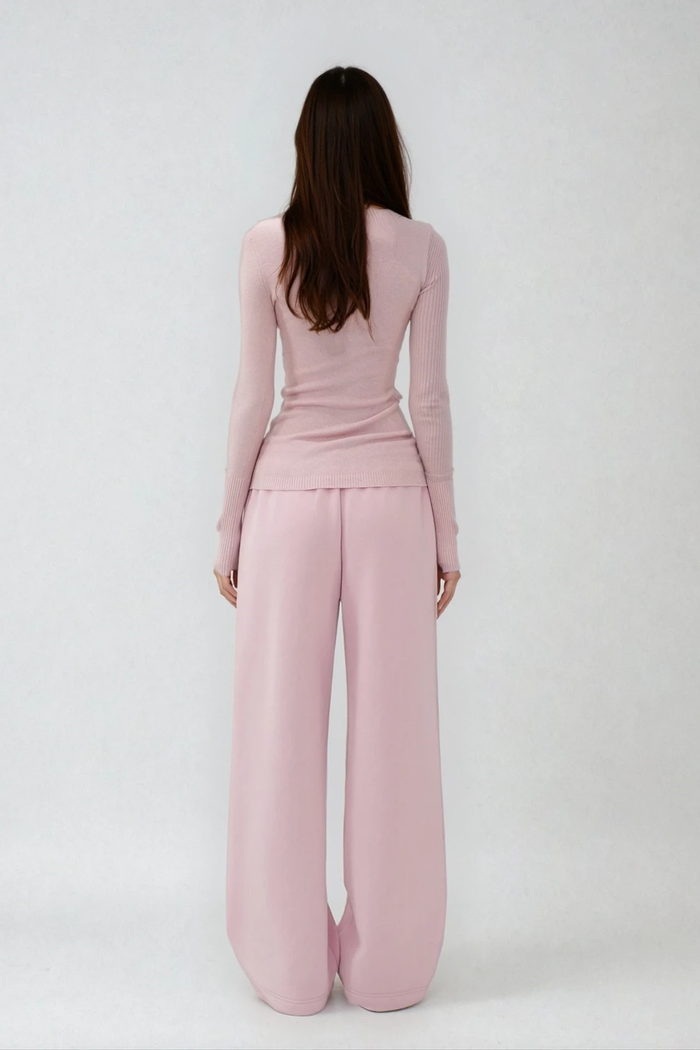 Donatello Drawstring Straight Pants In Pink