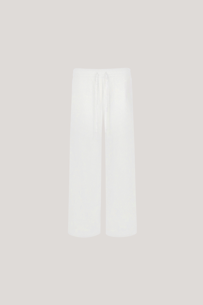 Donatello Drawstring Straight Pants In White