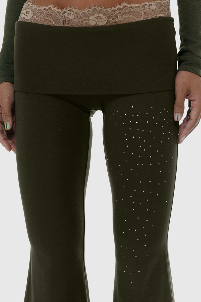 Dorita Deconstruct Rhinestone Lace Pants