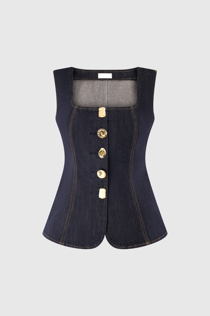 Dorkas Embellished Denim Pants Set