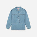 Dubbleware Long Sleeve Popover Shirt - Stone Wash