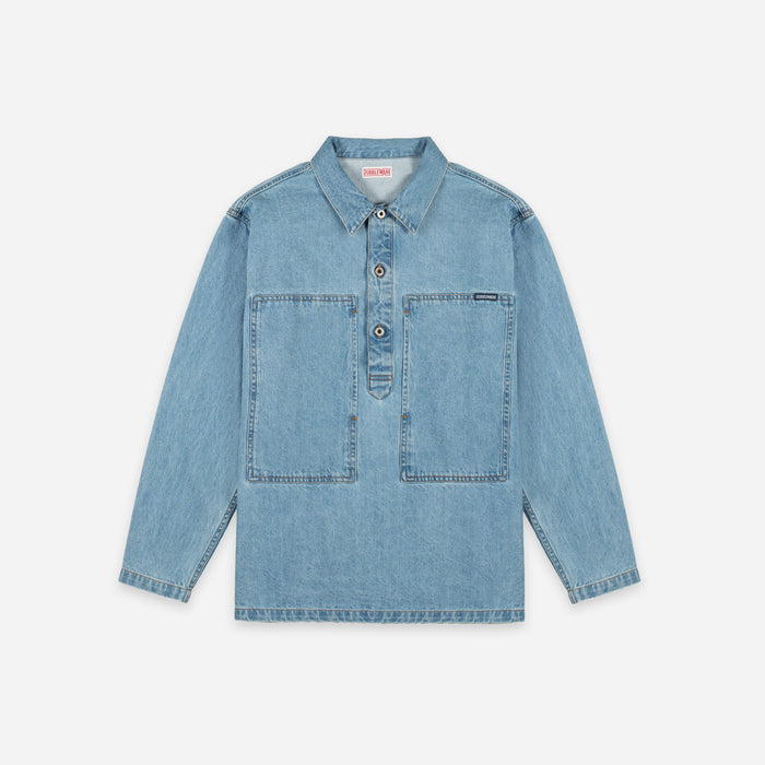 Dubbleware Long Sleeve Popover Shirt - Stone Wash